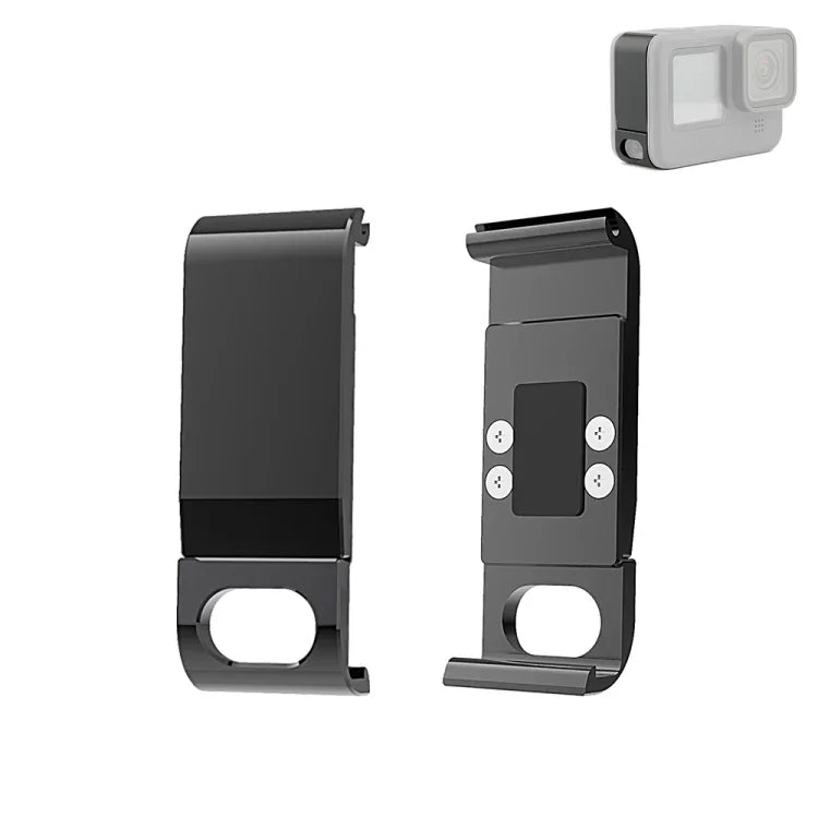 Tampa de Interface Lateral de Bateria Metálica PULUZ para GoPro HERO13 Black /12 Black /11 Black /10 Black /9 Black, Tampa Lateral Metálica e Plástica