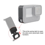 Tampa de Interface Lateral de Bateria Metálica PULUZ para GoPro HERO13 Black /12 Black /11 Black /10 Black /9 Black, Tampa Lateral Metálica e Plástica