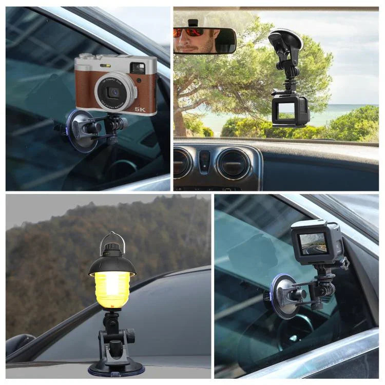 Suporte de Ventosa para Carro PULUZ com Parafuso & Adaptador de Suporte para Tripé & Bolsa de Armazenamento para GoPro, Insta360, DJI e Outras Câmaras de Ação, Suporte de Ventosa