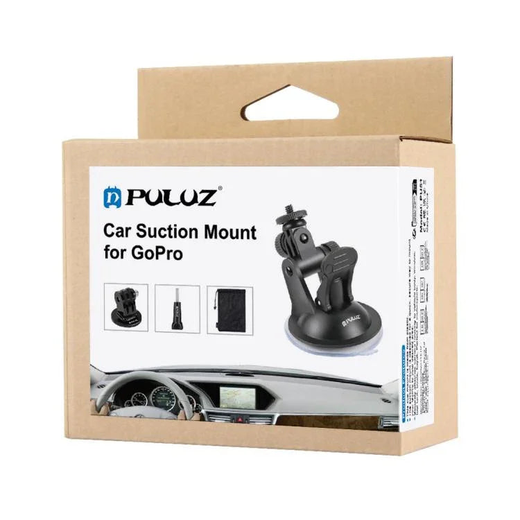 Suporte de Ventosa para Carro PULUZ com Parafuso & Adaptador de Suporte para Tripé & Bolsa de Armazenamento para GoPro, Insta360, DJI e Outras Câmaras de Ação, Suporte de Ventosa