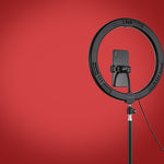 PULUZ Luzes de vídeo para vlogging e fotografia com anel LED curvo USB de 30cm (11,8 polegadas), 10 modos, 8 cores RGBW, regulável, com tripé, cabeça esférica e suporte para telemóvel, controlo por botão