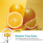 PULUZ Luzes de vídeo para vlogging e fotografia com anel LED curvo USB de 30cm (11,8 polegadas), 10 modos, 8 cores RGBW, regulável, com tripé, cabeça esférica e suporte para telemóvel, controlo por botão
