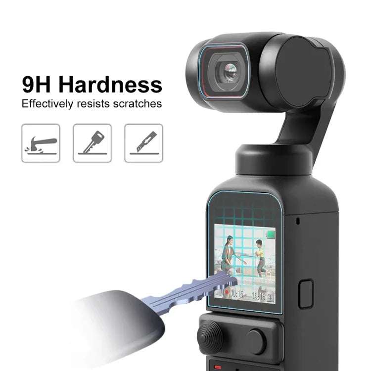 Protetor de lente em vidro temperado HD 9H 2.5D + película para ecrã para DJI OSMO Pocket 2, Para DJI OSMO Pocket 2