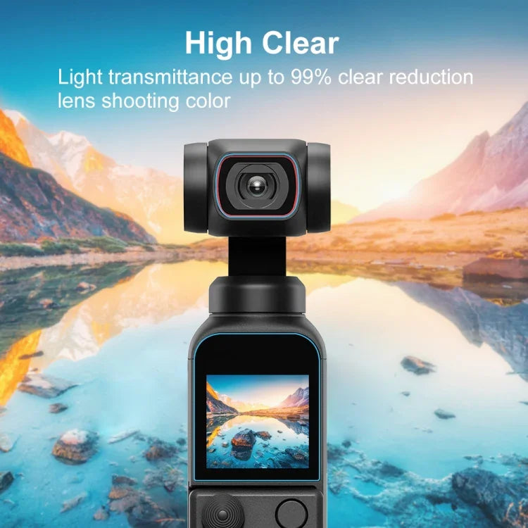 Protetor de lente em vidro temperado HD 9H 2.5D + película para ecrã para DJI OSMO Pocket 2, Para DJI OSMO Pocket 2