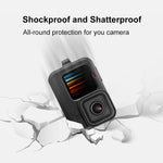 Capa Protetora de Silicone PULUZ para GoPro HERO12 Black /11 Black /10 Black /9 Black + Tampa Lateral de Interface POM com Correia de Pulso & Tampa de Lente, Capa de Silicone para GoPro HERO12 Black + Tampa Lateral