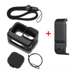 Capa Protetora de Silicone PULUZ para GoPro HERO12 Black /11 Black /10 Black /9 Black + Tampa Lateral de Interface POM com Correia de Pulso & Tampa de Lente, Capa de Silicone para GoPro HERO12 Black + Tampa Lateral