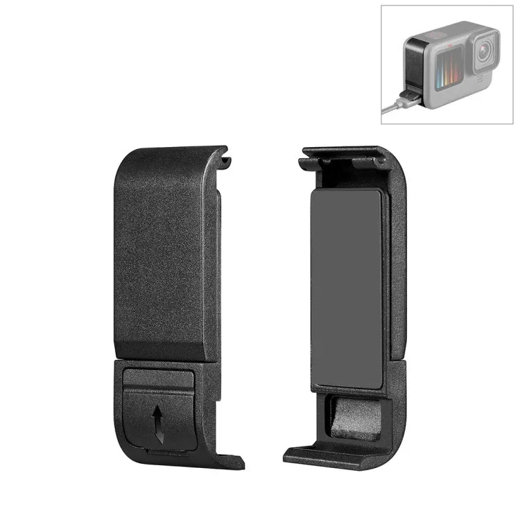 Tampa lateral da interface da bateria em plástico POM PULUZ para GoPro HERO13 Black /12 Black /11 Black /10 Black /9 Black, Tampa lateral em plástico POM