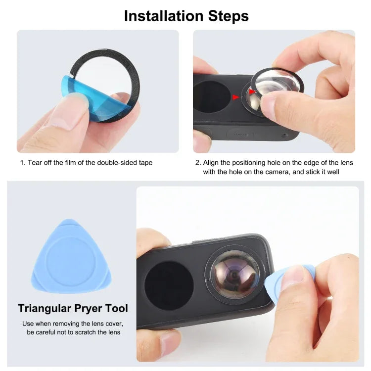 PULUZ Capa Protetora PC para Lente Insta360 One X2, Protetor de Lente para Insta360 ONE X2