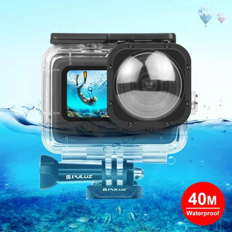 PULUZ Caixa Protetora Subaquática 40m com Fecho, Suporte Básico e Parafuso para GoPro HERO12 Black /11 Black /11 Black Mini /10 Black /9 Black Max Lens Mod, Para GoPro Hero11 Black / HERO10 Black