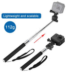 PULUZ Monopé Extensível Portátil para Selfie para GoPro, Insta360, DJI e Outras Câmaras de Ação, Comprimento: 22,5-80cm, Comprimento: 22,5-100cm