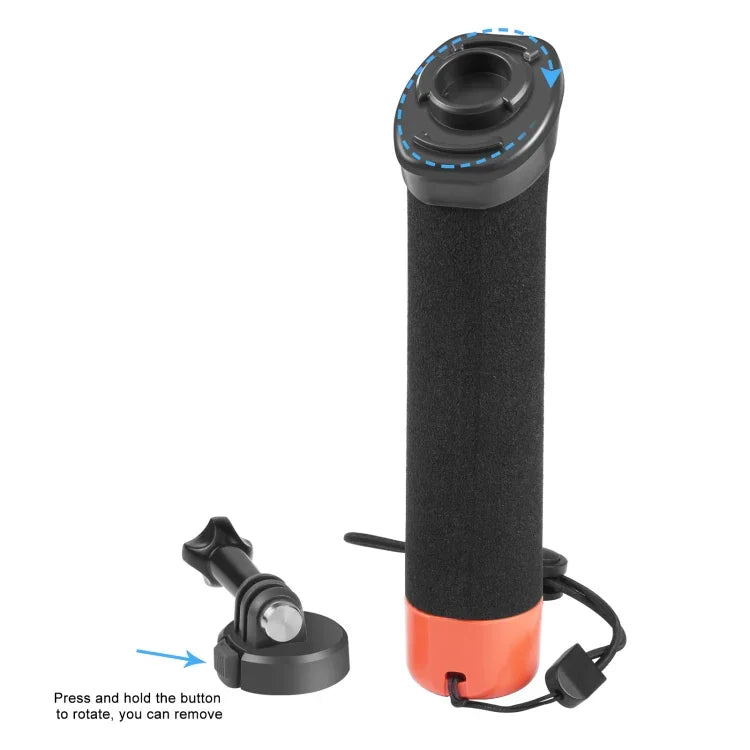 PULUZ Empunhadura Flutuante de Espuma com Correia e Base de Libertação Rápida para GoPro, Insta360, DJI e Outras Câmaras de Ação, Empunhadura Flutuante de Espuma