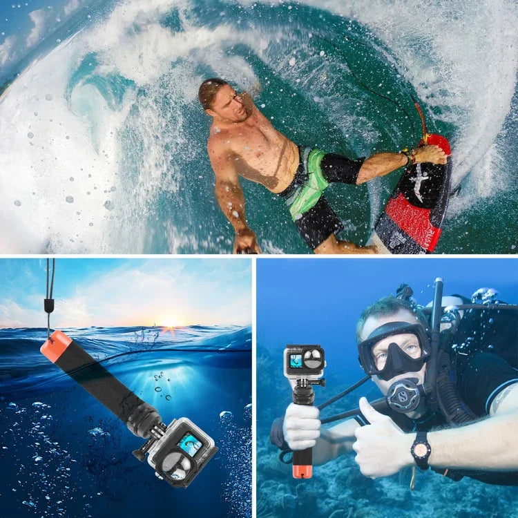PULUZ Empunhadura Flutuante de Espuma com Correia e Base de Libertação Rápida para GoPro, Insta360, DJI e Outras Câmaras de Ação, Empunhadura Flutuante de Espuma