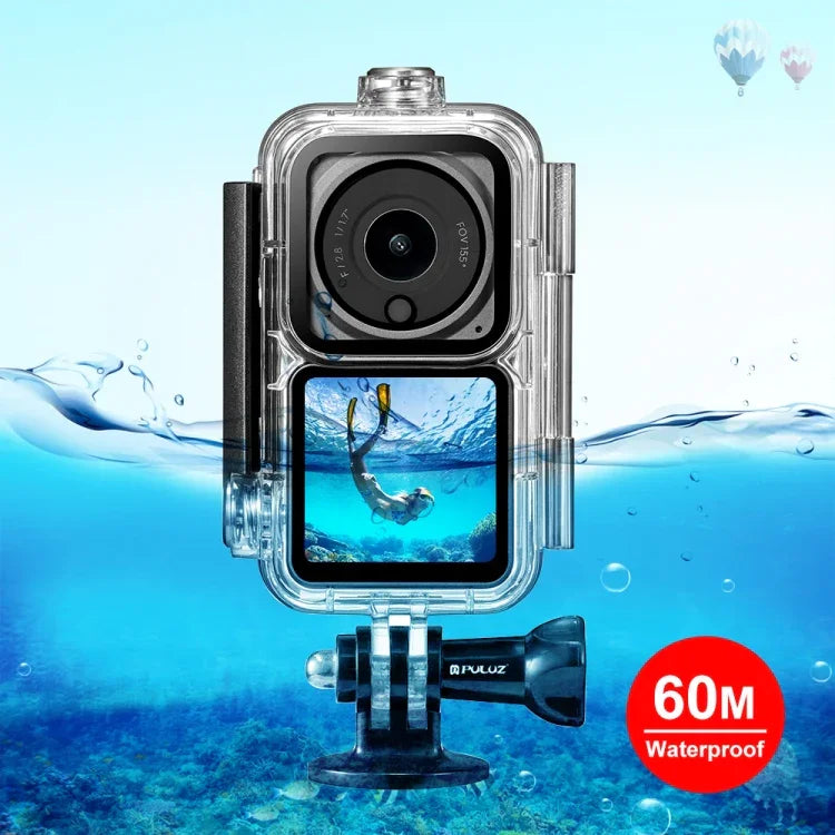 Caixa de Mergulho Impermeável PULUZ 60m para Câmara DJI Action 2 / Combo Power Action 2 / Combo Ecrã Duplo Action 2, Caixa de Mergulho