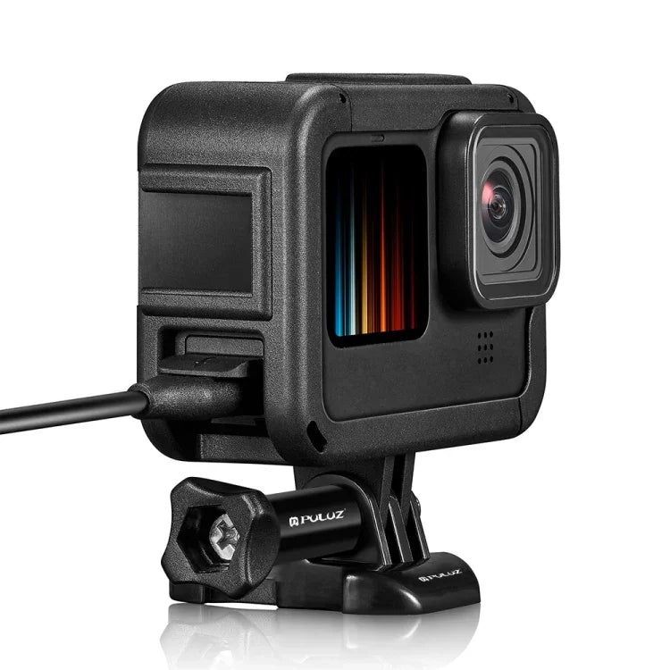 Gaiola de Montagem PA Recarregável PULUZ com Slot de Base Cold Shoe para GoPro HERO13 Black /12 Black /11 Black /11 Black Mini /10 Black /9 Black, Gaiola de Montagem PA Recarregável