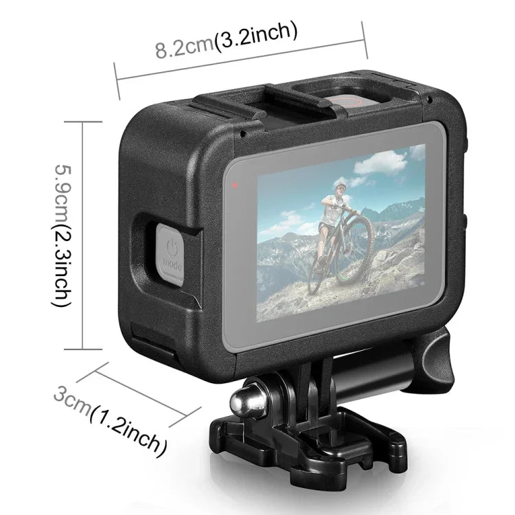 Gaiola de Expansão PA PULUZ com Tampa de Interface Lateral para GoPro HERO12 Black /11 Black /10 Black /9 Black, Gaiola PA com Tampa Lateral