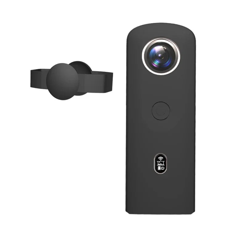 Capa Protetora de Silicone PULUZ com Tampa para Lente para Câmara Panorâmica Ricoh Theta SC2 360, Capa de Silicone para Ricoh Theta SC2 (Preto)