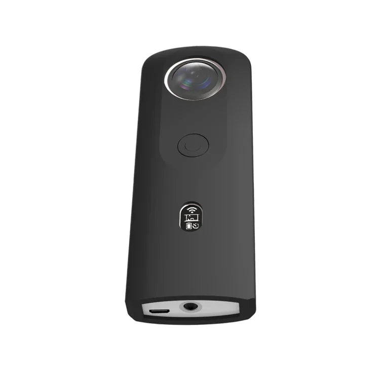 Capa Protetora de Silicone PULUZ com Tampa para Lente para Câmara Panorâmica Ricoh Theta SC2 360, Capa de Silicone para Ricoh Theta SC2 (Preto)