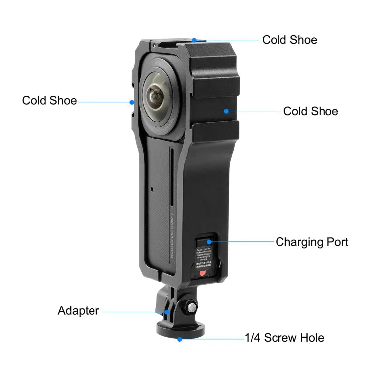 Gaiola Protetora PULUZ com Suporte Cold Shoe para Insta360 ONE RS Edição 1 Polegada 360, Gaiola Protetora
