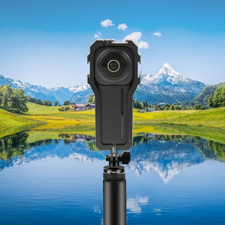 Gaiola Protetora PULUZ com Suporte Cold Shoe para Insta360 ONE RS Edição 1 Polegada 360, Gaiola Protetora