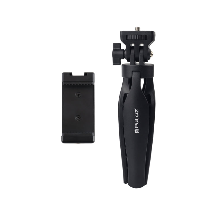 Suporte de tripé de secretária PULUZ em plástico com suporte para telemóvel e cabeça de tripé ajustável para smartphones