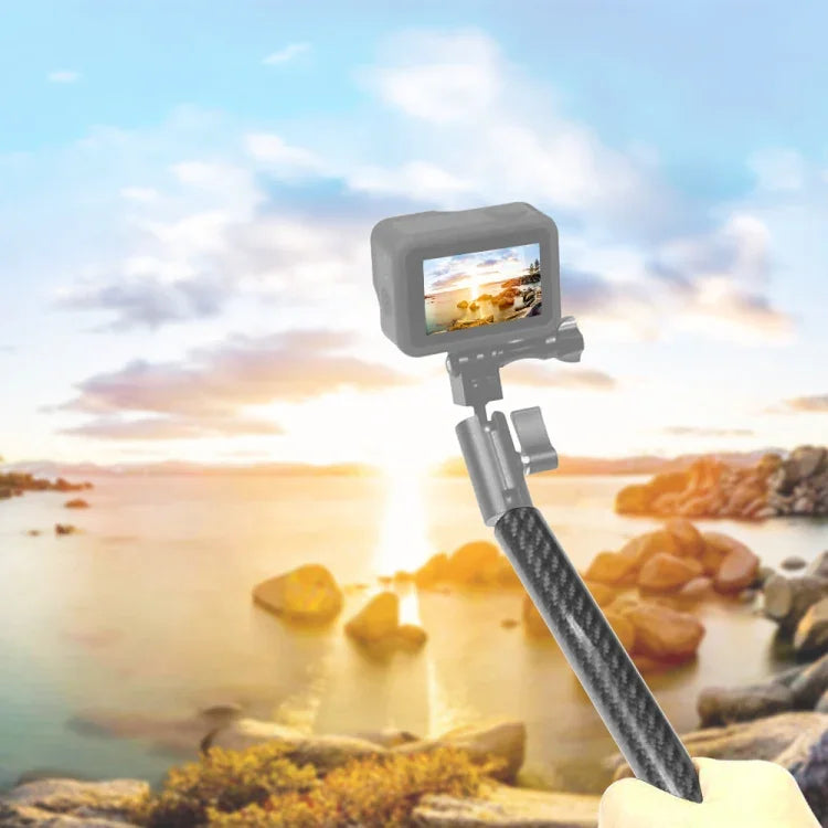 Braço Extensor de 250mm em Liga de Alumínio e Fibra de Carbono para Flutuabilidade de Selfie-stick PULUZ para GoPro, Insta360, DJI e Outras Câmaras de Ação, 250mm