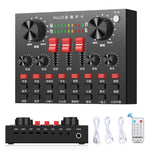 PULUZ Placa de som para transmissão ao vivo com Bluetooth para karaokê, gravação e mistura de som para telemóvel / computador / portátil / tablet, versão chinesa