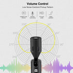 Microfone direcional ajustável PULUZ para telemóvel com ficha Jack 3,5 mm, Microfone para telemóvel 3,5 mm