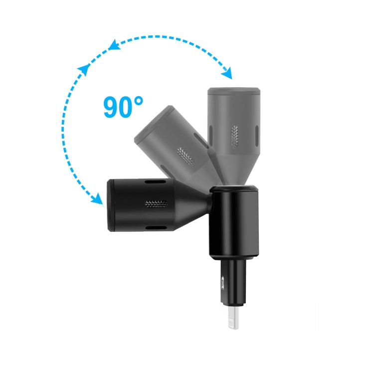 Microfone condensador omnidirecional ajustável PULUZ para telemóvel com ficha 8 pinos, Microfone para telemóvel 8 pinos