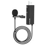 Microfone de lapela com fio USB PULUZ, microfone condensador silencioso, clipe USB de 1,2 m
