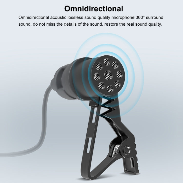 Microfone de lapela com fio USB PULUZ, microfone condensador silencioso, clipe USB de 1,2 m