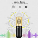 Microfone condensador PULUZ para estúdio, transmissão e canto profissional