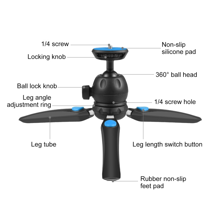 Tripé Estabilizador Mini VLOG Live PULUZ com Abraçadeira para Telemóvel para Smartphones, Estabilizador Mini VLOG Live (Preto), Estabilizador Mini VLOG Live (Azul), Estabilizador Mini VLOG Live (Vermelho)