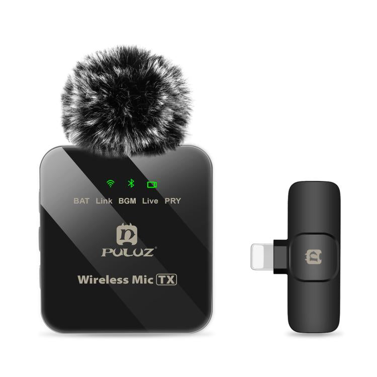 Microfone Lavalier Sem Fios PULUZ para iPhone / iPad, Receptor de 8 Pinos, 8 Pinos 1 TX + 1 RX