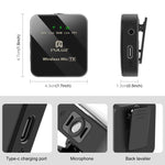 Microfone Lavalier Sem Fios PULUZ para iPhone / iPad, Receptor de 8 Pinos, 8 Pinos 1 TX + 1 RX
