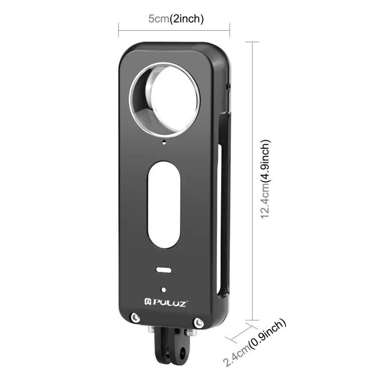 Estrutura de Proteção Metálica PULUZ para Insta360 X3 com Protetor de Lente, Estrutura Metálica com Protetor de Lente