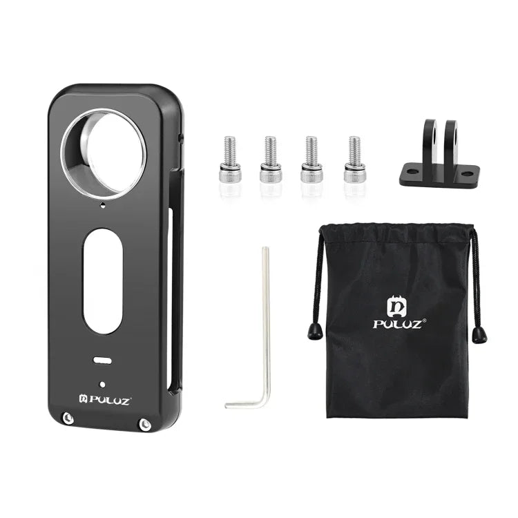 Estrutura de Proteção Metálica PULUZ para Insta360 X3 com Protetor de Lente, Estrutura Metálica com Protetor de Lente