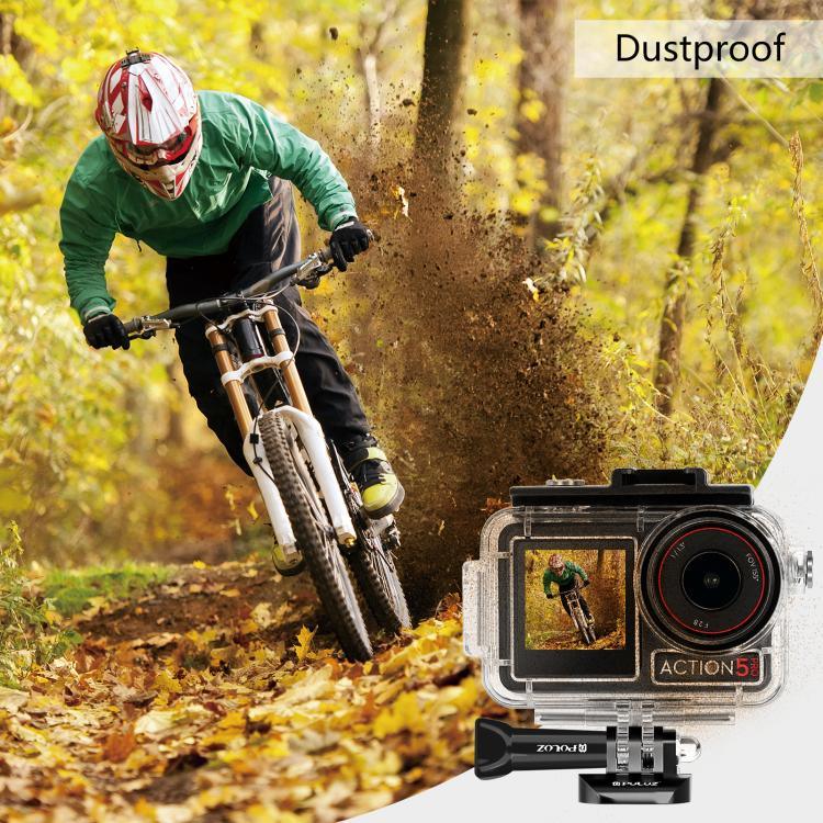 Caixa Subaquática Impermeável para Mergulho PULUZ 60m para DJI Osmo Action 5 Pro / 3 / 4 com Cold Shoe & Fecho Montagem Básica & Parafuso, Caixa Impermeável para DJI Osmo Action 3 / 4