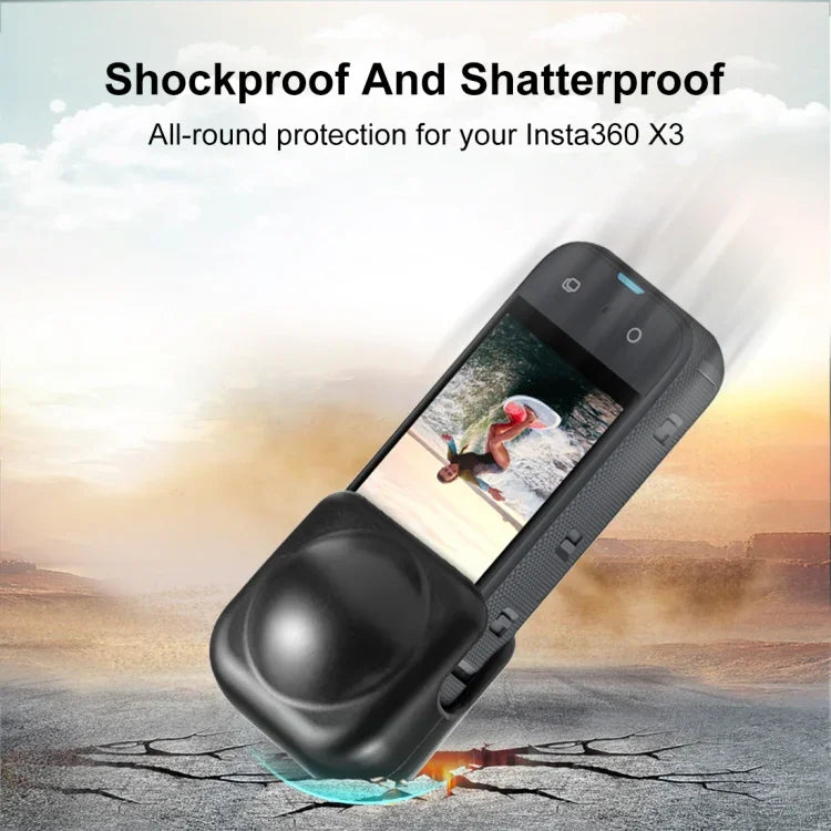Para Insta360 X3 Capa Protetora de Silicone para Lente PULUZ, Capa de Silicone para Lente