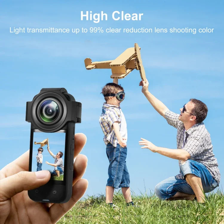 Para Insta360 X3 PULUZ Protetor de Lente de Vidro Óptico Atualizado, Protetor de Lente Atualizado
