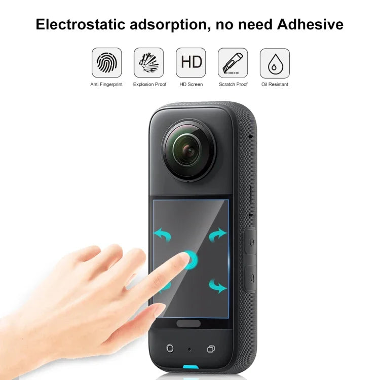 Para Insta360 X3 PULUZ 2pcs Filme Curvo HD para Ecrã, Para Insta360 X3