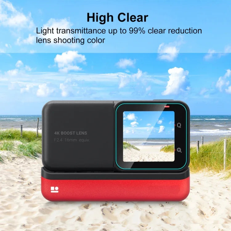 Para Insta360 One RS PULUZ Filme de Vidro Temperado 3 em 1 para Ecrã + Objetiva 4K + Objetiva Leica, Para Insta360 One RS