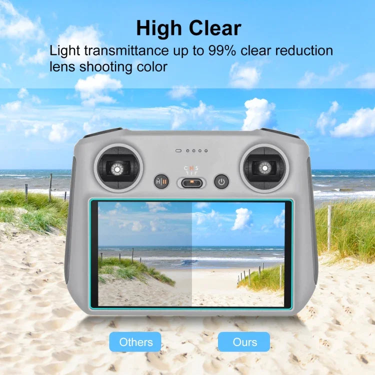 Para DJI RC / RC 2 PULUZ Filme de Vidro Temperado para Ecrã do Comando Remoto, Para DJI Mini 3 Pro / Mavic 3 Classic Comando Remoto