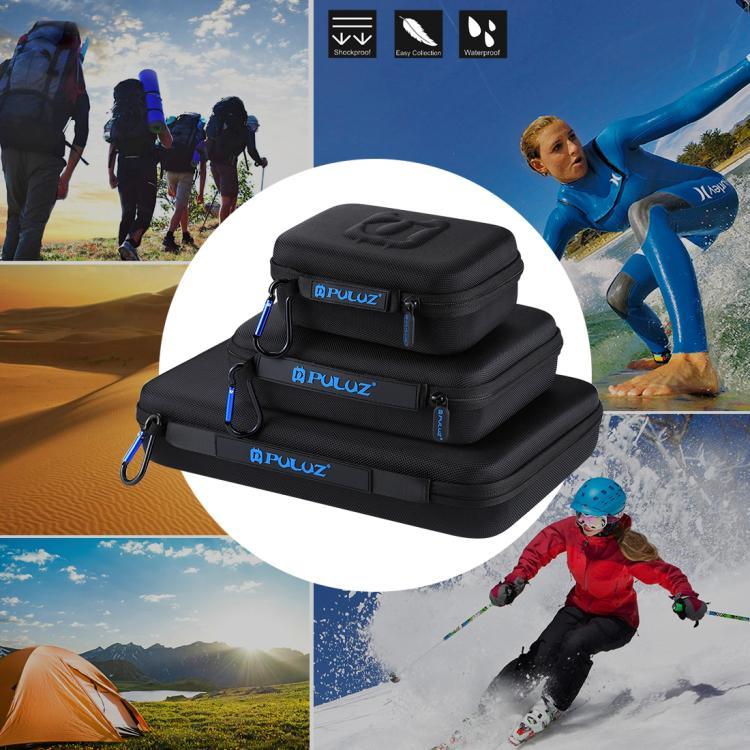 Estojo Impermeável de Transporte e Viagem PULUZ para GoPro, DJI Osmo Action e Outros Acessórios para Câmaras Desportivas, Tamanho Pequeno: 16cm x 12cm x 7cm, Para GoPro, Tamanho: 16cm x 12cm x 7cm