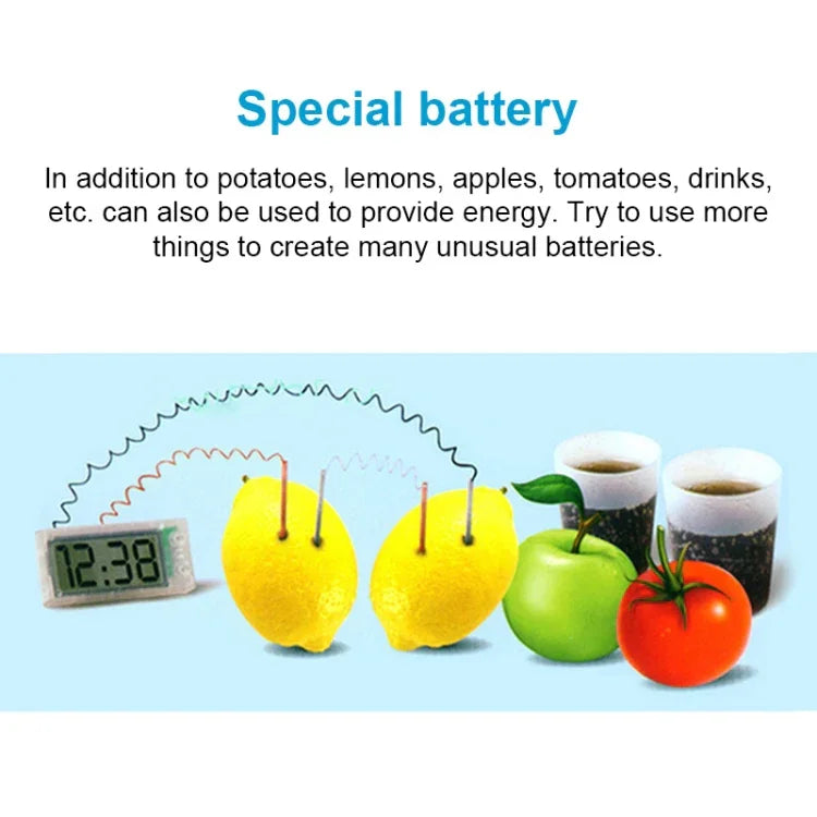Kit Educativo DIY Relógio Digital de Batata Verde Ciência Nova com Ecrã LCD de 2 polegadas (Batata NÃO Incluída), Relógio Digital de Batata