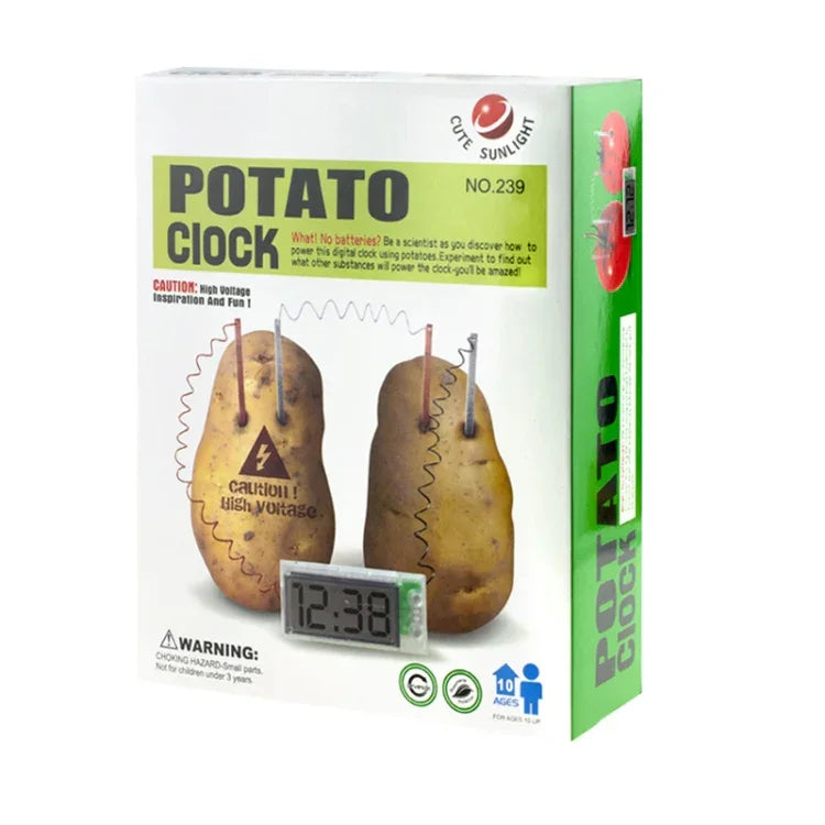 Kit Educativo DIY Relógio Digital de Batata Verde Ciência Nova com Ecrã LCD de 2 polegadas (Batata NÃO Incluída), Relógio Digital de Batata