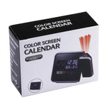Despertador Multifuncional com Ecrã LCD a Cores, Projeção LED, Estação Meteorológica / Temperatura / Humidade / Calendário, Despertador com Projeção LED