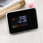 Despertador Multifuncional com Ecrã LCD a Cores, Projeção LED, Estação Meteorológica / Temperatura / Humidade / Calendário, Despertador com Projeção LED