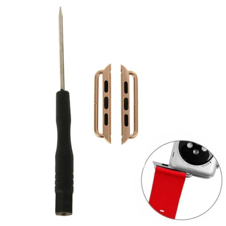 2 PCS para Apple Watch 38mm Conector de Correia Metálica Fivela Metálica com Ferramentas de Chave de Fendas