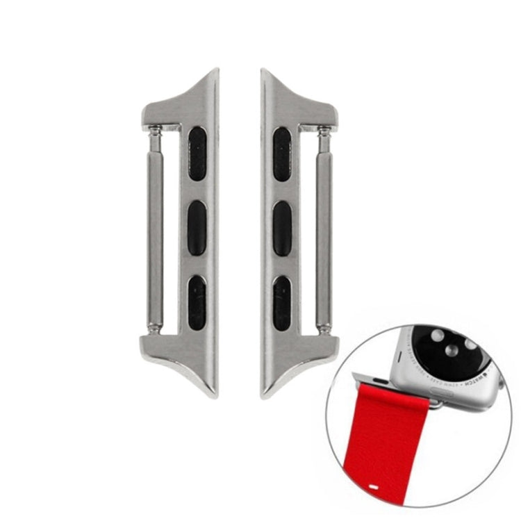 2 peças de conector de correia metálica para Apple Watch 42mm com fivela metálica, prata