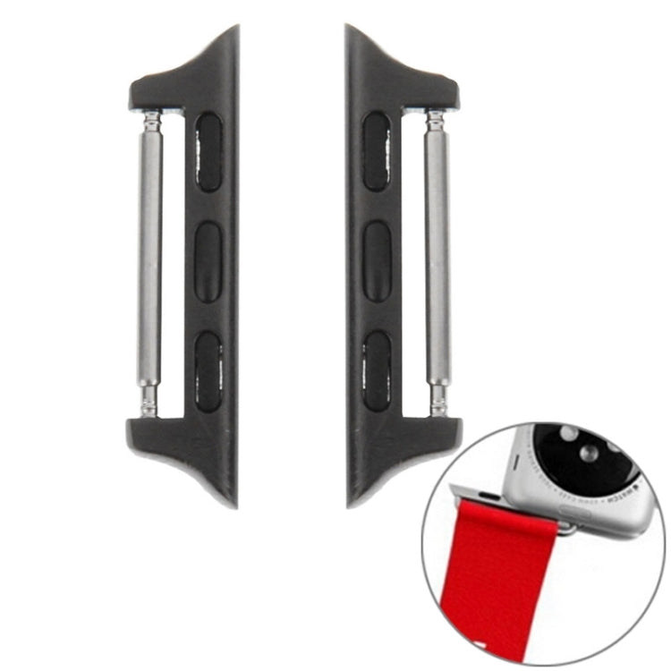 2 peças de conector de correia metálica para Apple Watch 42mm com fivela metálica, preto